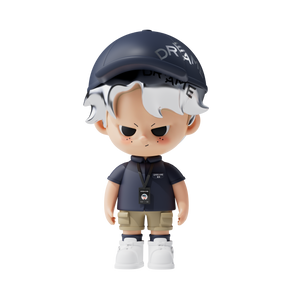 Collectible Dream Boy figure in cap and casual attire with silver hair