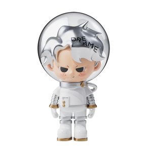 Dream Boy blind box figure in astronaut suit with silver hair and neutral expression